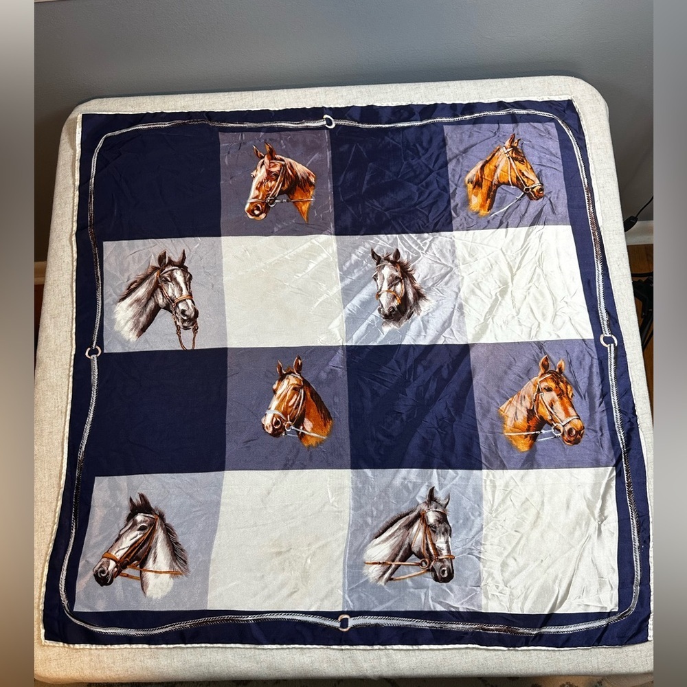 Equestrian Scarf Blue White